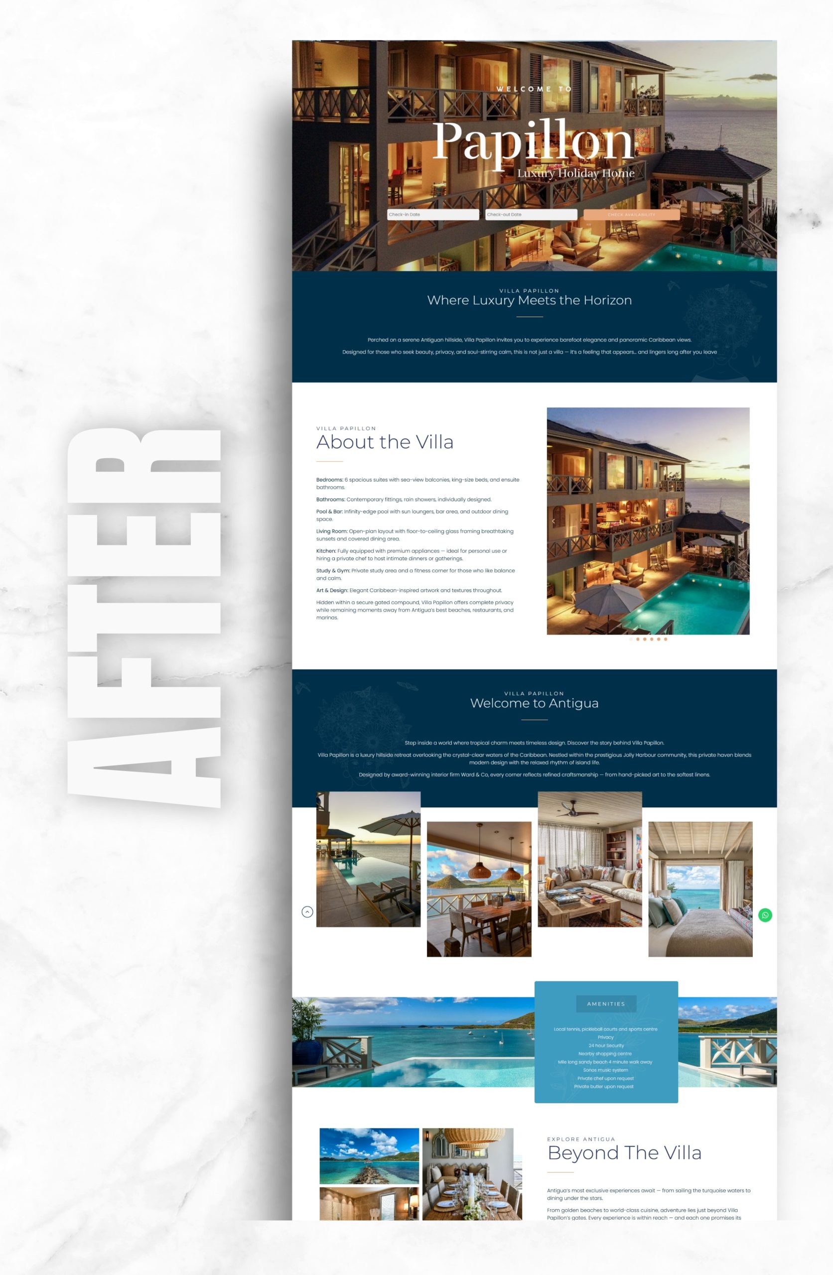 Villa Papillon Booking Website