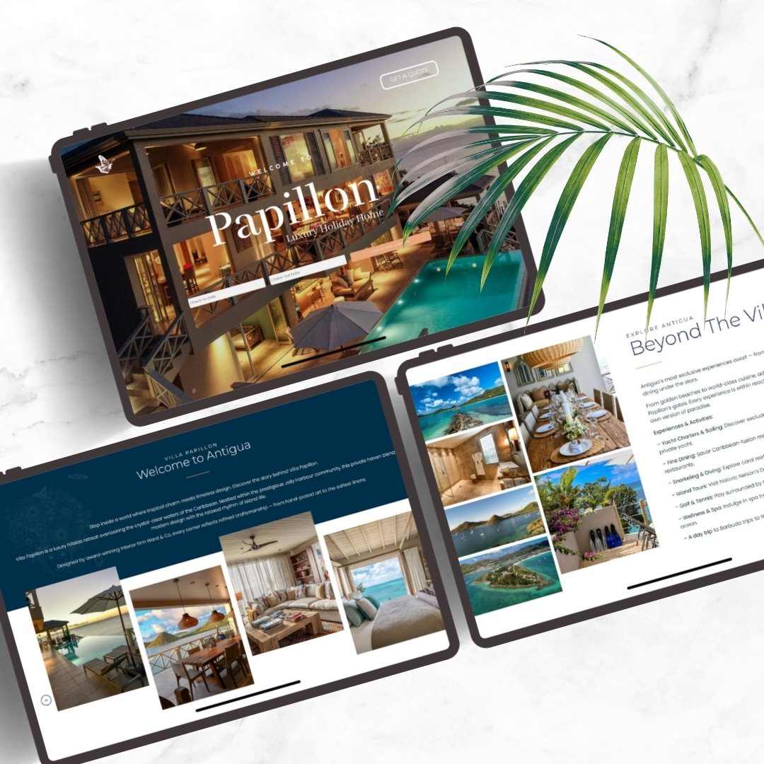 Villa Papillon Website Mockup